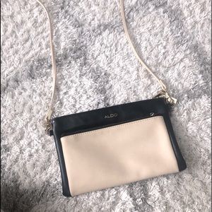Aldo Black and Cream Crossbody Bag